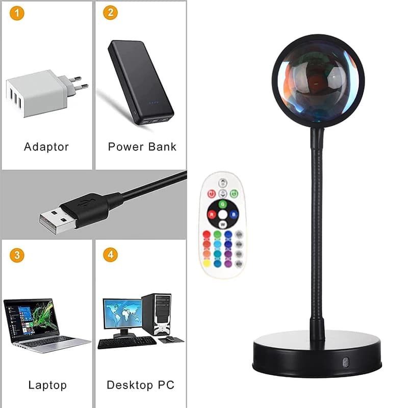 Tuya Smart Sunset Lamp Night Light Sunset Projector Smart Life APP Remote Led Lights Room Decoration Photography Birthday Gift — view 3