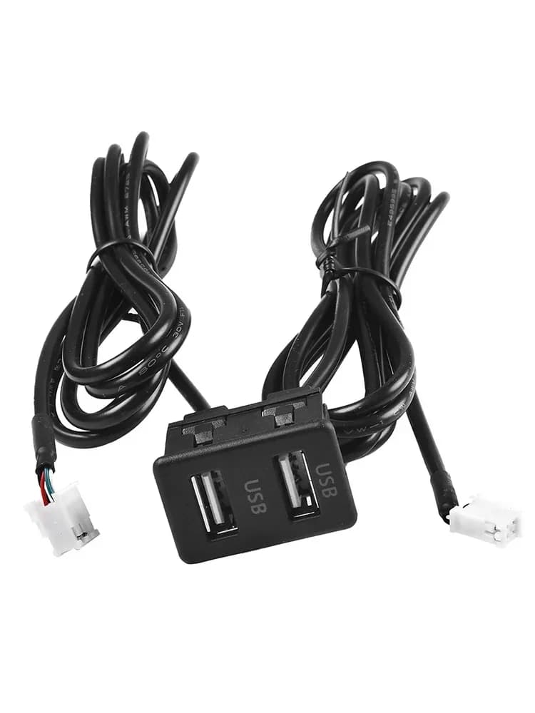 1pc 4pin+6pin Car Dash Mount Dual USB Port Panel Interface Extension 145cm Cable Adapter Car Dashboard Accessories Part — view 3
