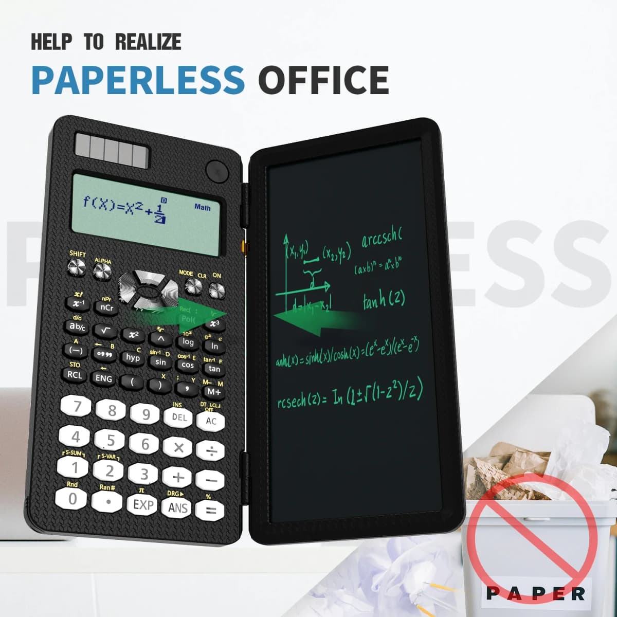 Mini Scientific Calculator with Writing Tablet Calculators Notepad Memo Office Electronics School Supplies 991es Ms EX 82ms NEW — view 4