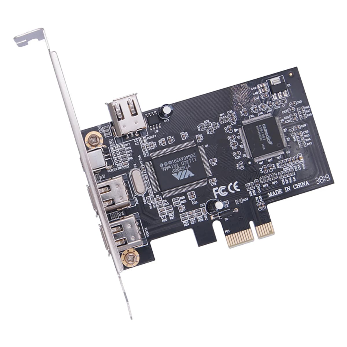 PCI-e 1X to External IEEE 1394 4 Ports (3 x 6Pin + 1 x 4Pin ) Firewire Card Adapter 1394A PCIe With 6Pin to 4Pin IEEE 1394 Cable — view 4