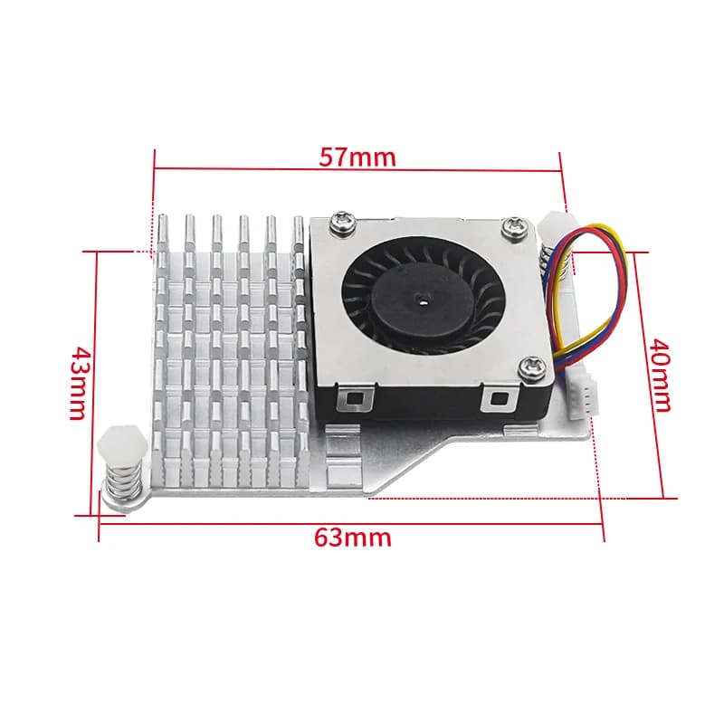 Raspberry Pi 5 Active Cooler Aluminum Heatsink PWM Speed Adjustable Fan Black Silver Blue Cooling Radiator for RPI 5 Pi5 — view 4