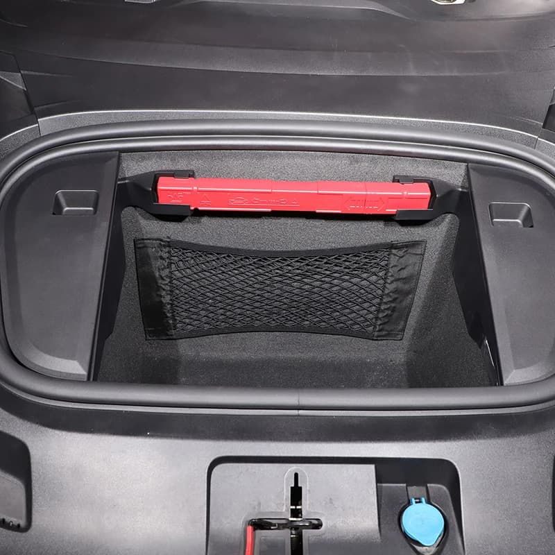 For Porsche Taycan 2019 2020 2021 2022 Polyester Black Car Trunk both sides Storage Mesh Bag Cargo Storage Net Car Accessories — view 4