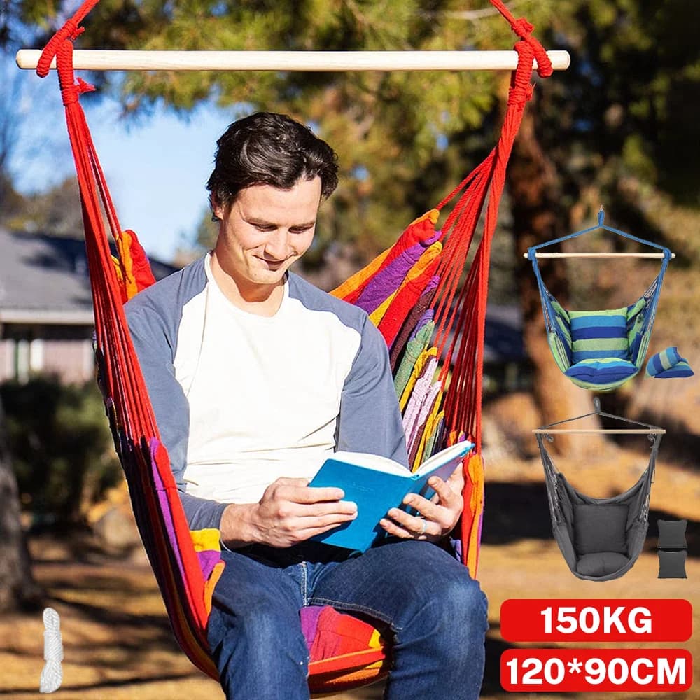 Portable Swing Chair Garden Outdoor Camping Cushion Portable New Model  Multiple Color Options — view 6