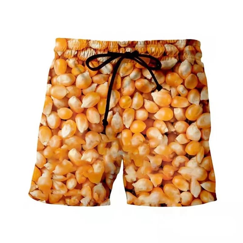 Funny Fatty Beef Hot Dog Men's 3D Print Short Pants Street Hip Hop Beach Shorts Skateboard Swimming Shorts Women Short Trunks — view 3