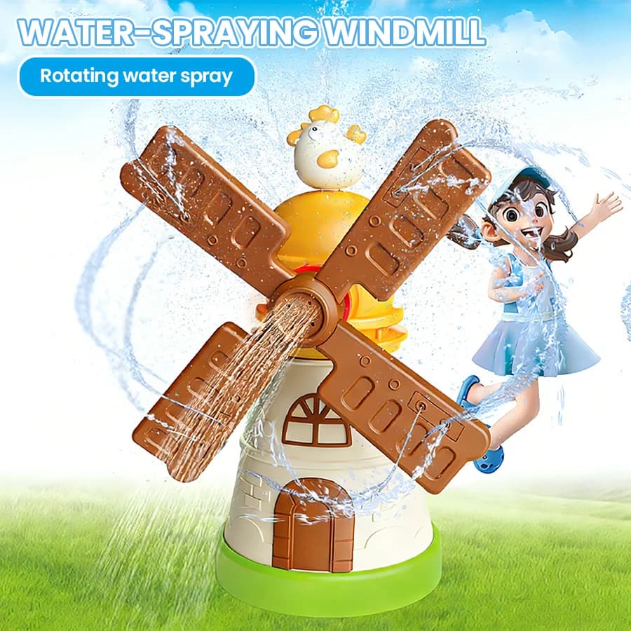 outdoor Water Toy Baby Bath Toys Cartoon Squid windmill Sprinkler Rotating Spray Garden Yard  Fun Games Toys for Kids boys girls — view 4