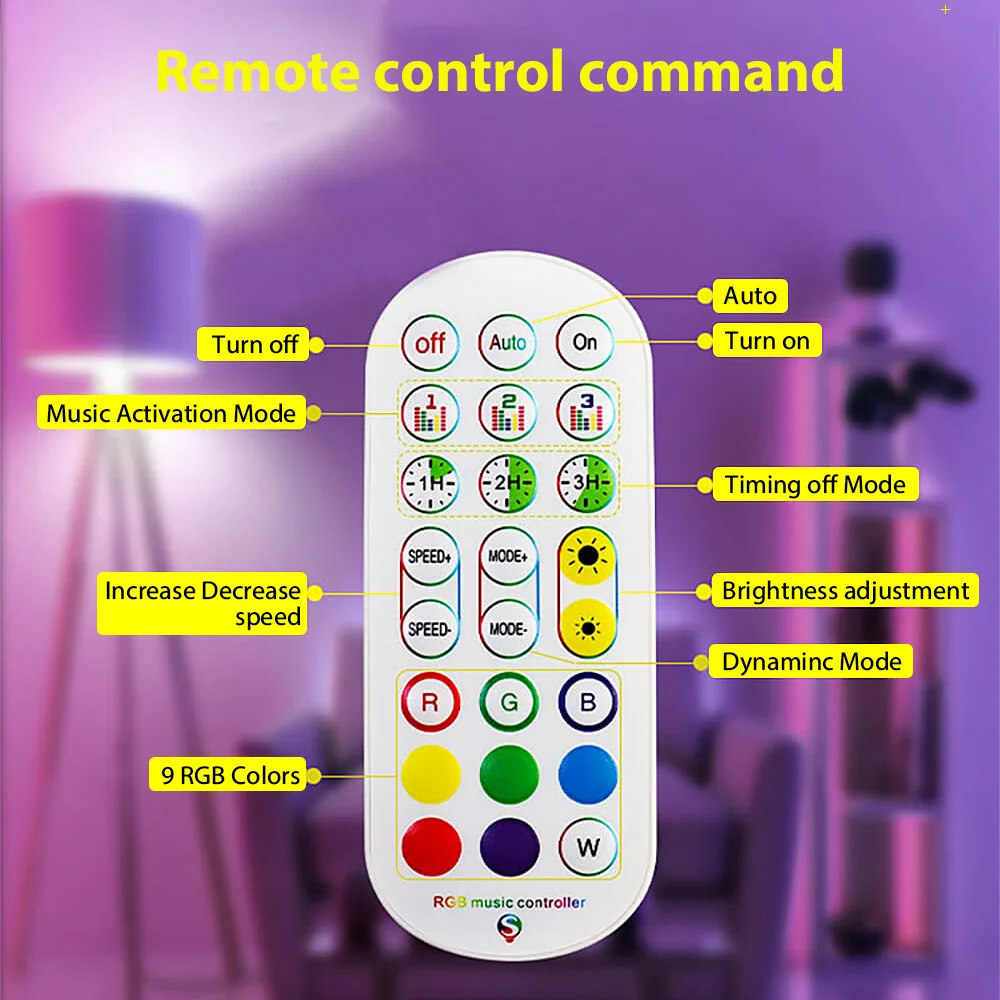 150CM RGB Floor Lamp Corner Light Stand LED Bluetooth Remote Control Streaming — view 4