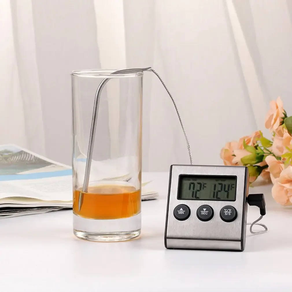 Tp700 Digital Remote Wireless Food Kitchen Oven Thermometer Probe For BBQ Grill  Oven Meat Timer  Temperature  Manually Set — view 3