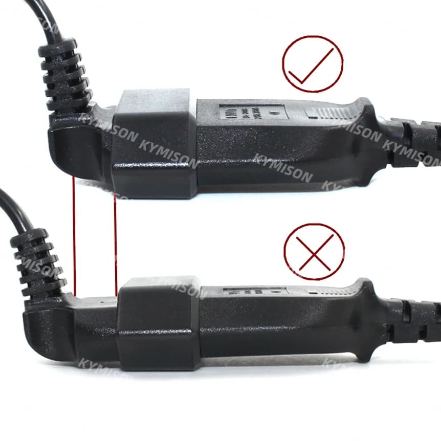 Europea 90 Degree Male Plug To Female Socket Power Extension Cable For PC Computer PDU 0.3m/0.6m/1.8m EU 2Prong Bend Angled Cord — view 4