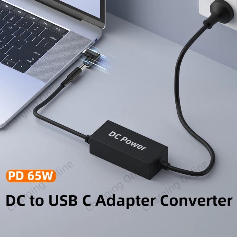 DC to Type C PD Power Jack Connector Universal Laptop Charger to 65W USB C PD Adapter Converter for Macbook POCO Samsung Xiaomi — view 2