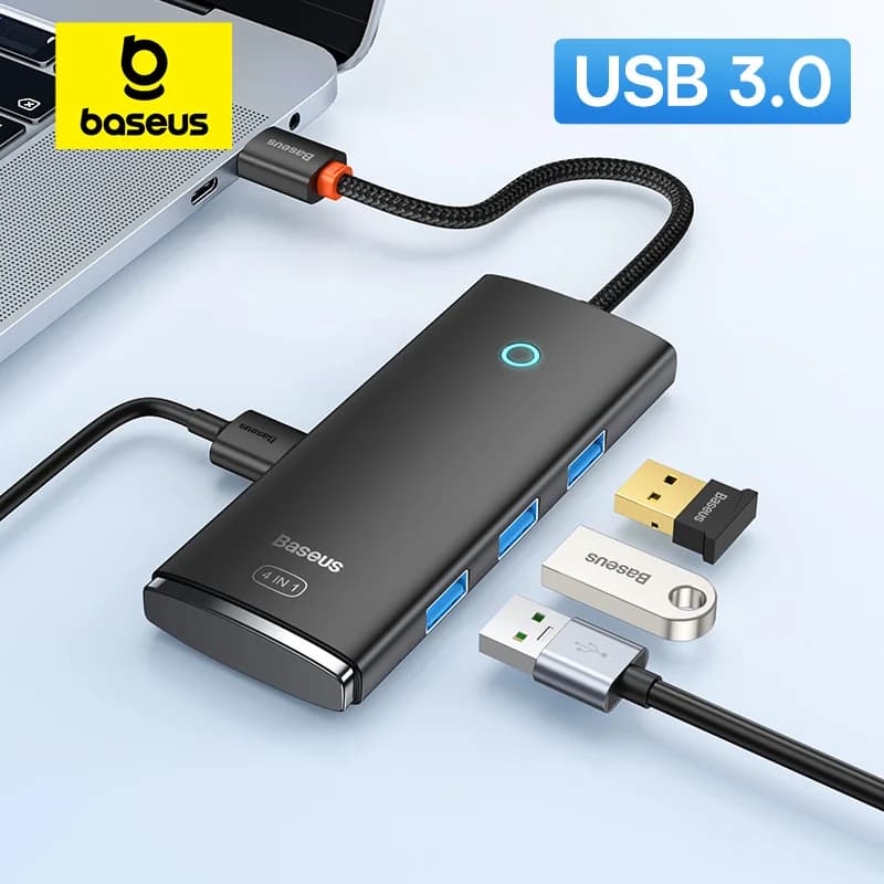 Baseus USB HUB 4 in 1 Expand Type C to Multi USB 3.0 Adapter for Computer Laptop Tablet Desktop PC Car Reader 5Gbps Splitter HUB