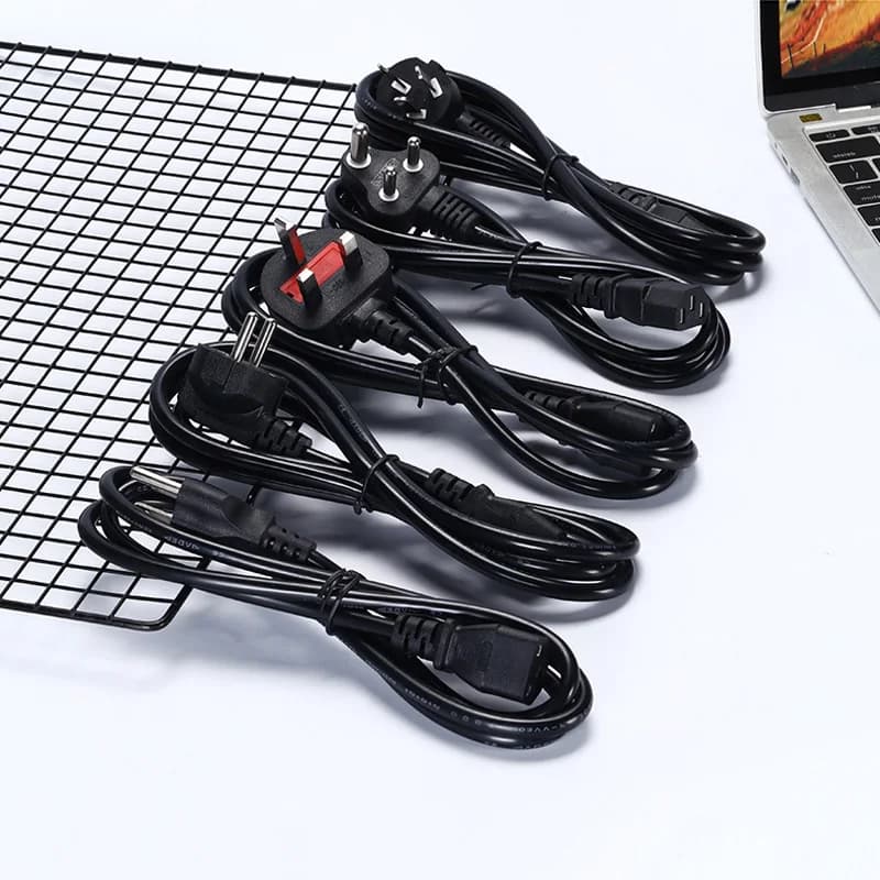 AC85V-265V 10A 1.5M/3M 3PIN EU Cord US UK AU Plug IEC C13 C13 TO C14 Extension Power Adapter Cable For Dell Desktop PC Monitor