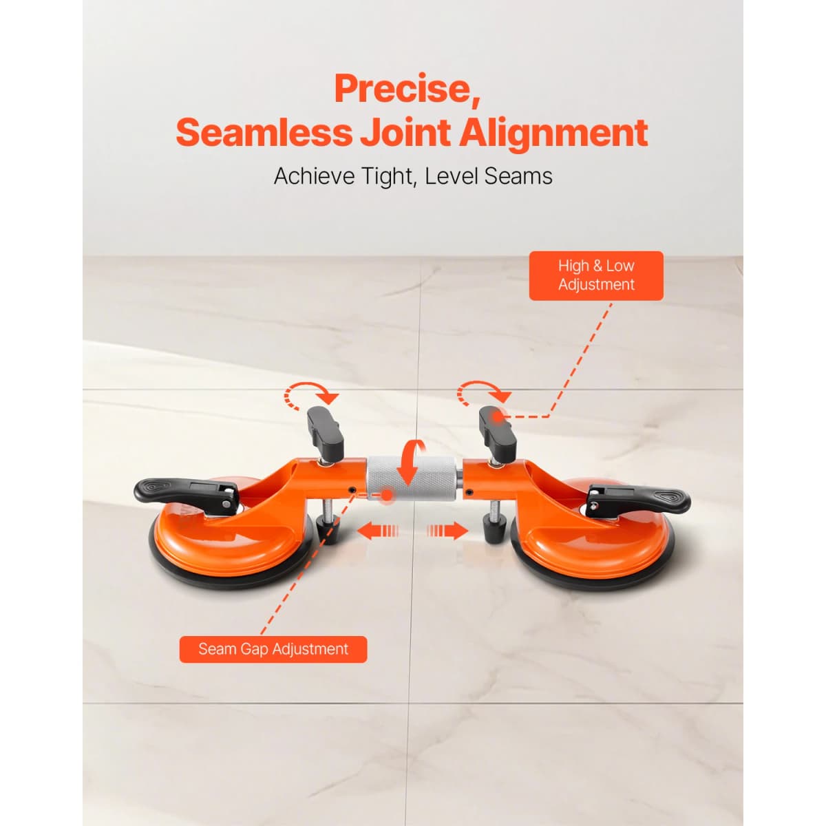 SucceBuy 2 Packs Stone Seam Joiner 180°Adjustable Seamless Seam Setter with 5 in Vacuum Suction Cups Installation Tool for Tile — view 3
