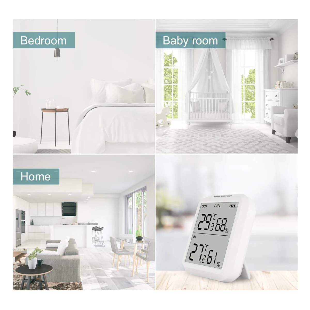 INKBIRD High Accuracy Digital Thermometer Hygrometer ITH 20R Temperature Humidity Gauge Monitor Indoor Outdoor For Aquarium Room — view 2
