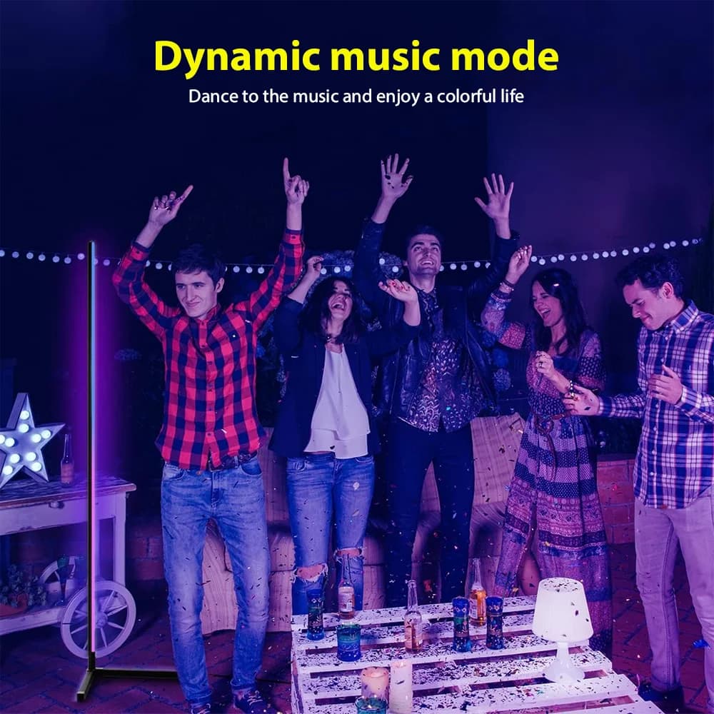 150CM RGB Floor Lamp Corner Light Stand LED Bluetooth Remote Control Streaming — view 3