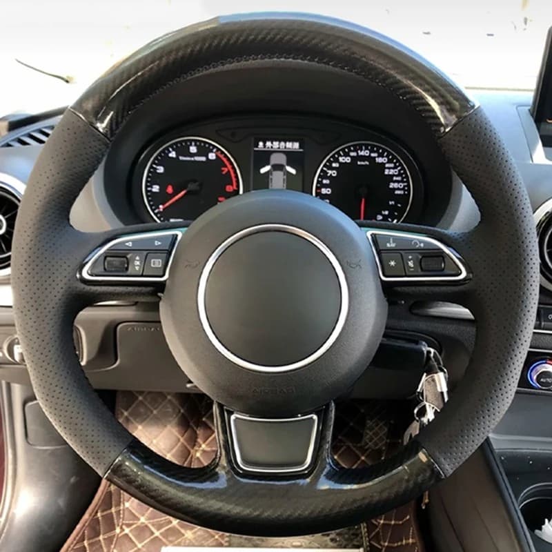 Car Steering Wheel Braid Cover For Audi A1 A3 A4 2015-2016 A7 2012-2018 S7 2013-2018 RS7 2014-2015 Suede Leather Car Accessories — view 4