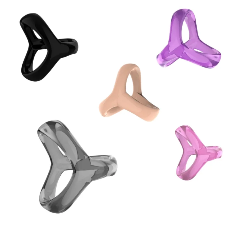 Adult Gadgets of Clear Silicone Triple Restraint Penis Ring for Classic Erection Binding Delay Ejaculation Rubber Cock Sex Toys