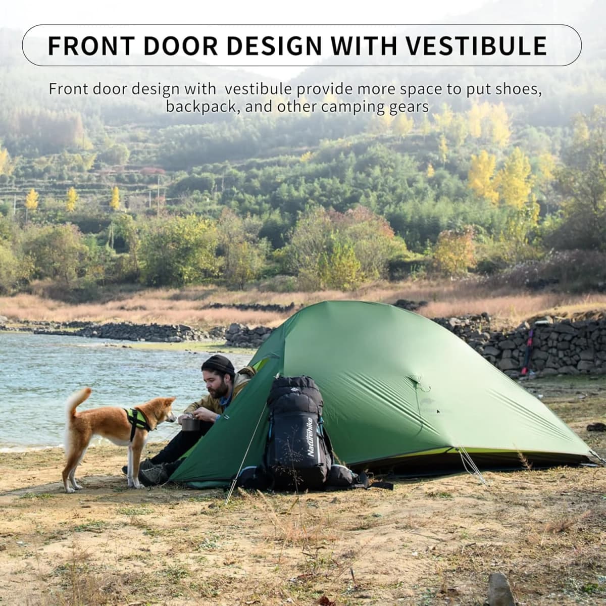 Naturehike Cloud Up 1 2 3 Tent Ultralight Camping Tent Double Layer Waterproof Tent Outdoor Hiking Backpacking Tent with Mat — view 6