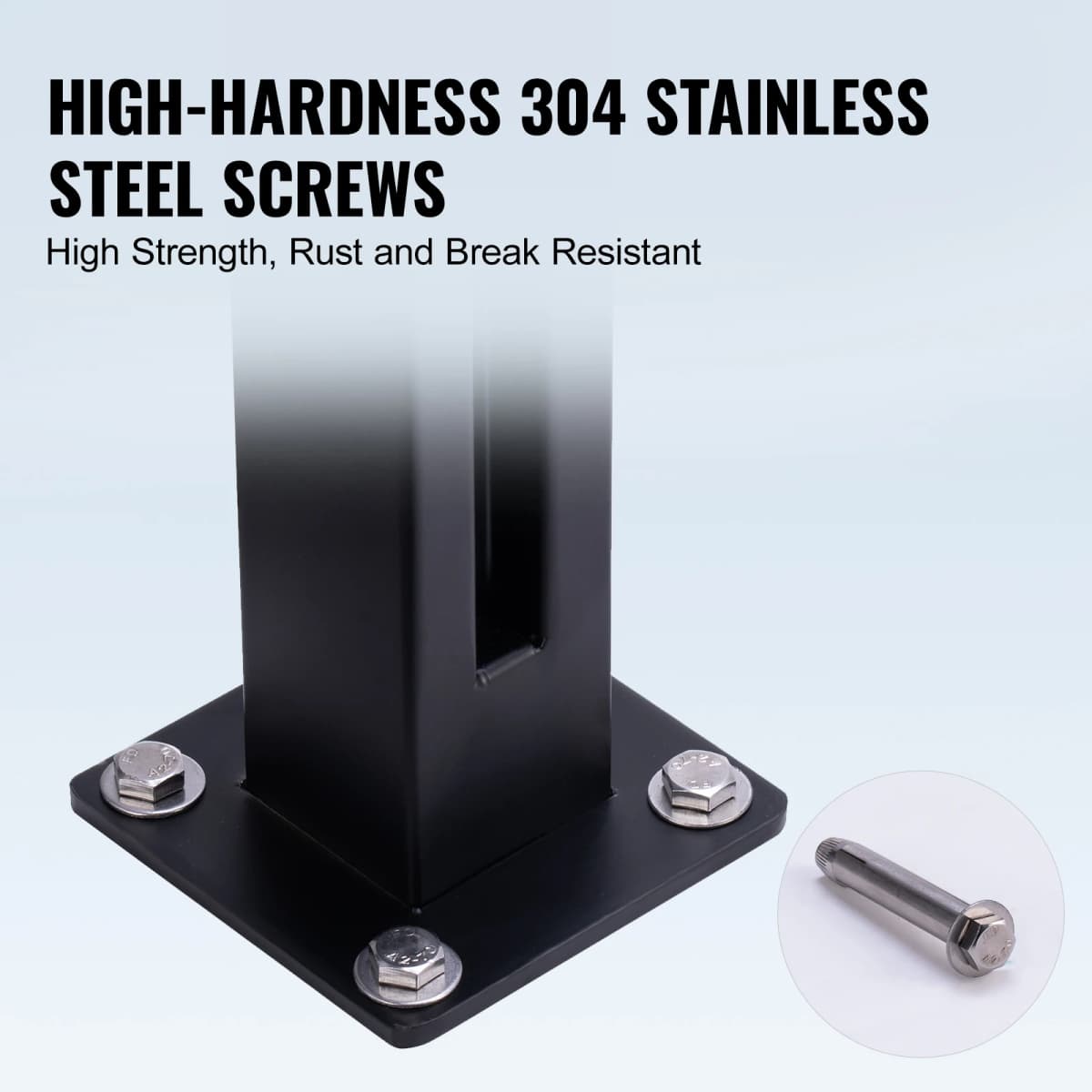 SucceBuy Glass Clamp 41.34 in Height Glass Railing Bracket for 0.39 "-0.47 " Thickness Tempered Glass,  Stainless Steel Clamp — view 6