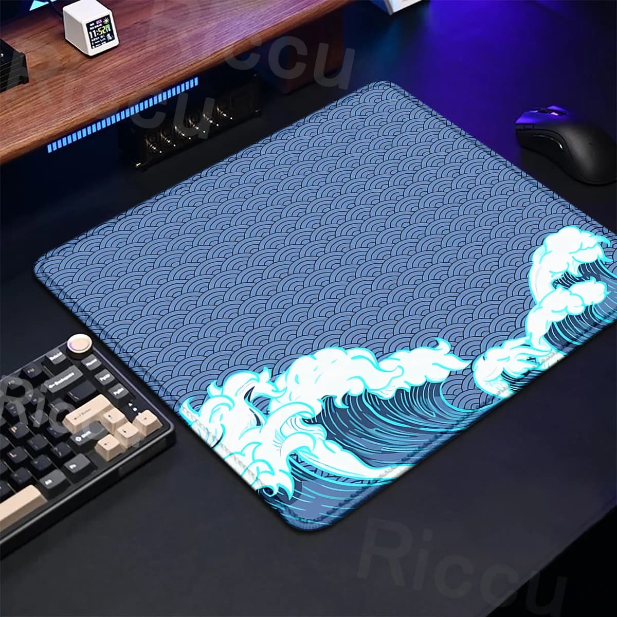 Gaming Mice Mat Great Wave Art Control Mousepad Anti-slip Small Deskmat Pc Gamer Accessoires 18x22cm Lock Edge Speed KeyboardPad — view 2