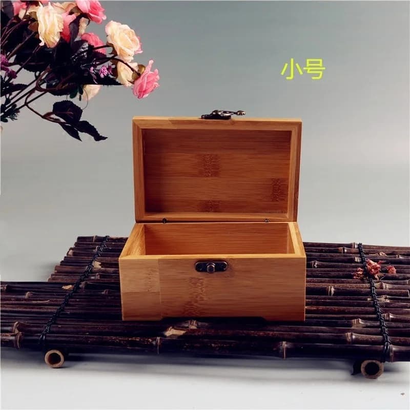 Bamboo Craft Princess Korean Bamboo Jewelry Box Wooden Jewelry Storage Box Small Collection Box Gift Box WF — view 5