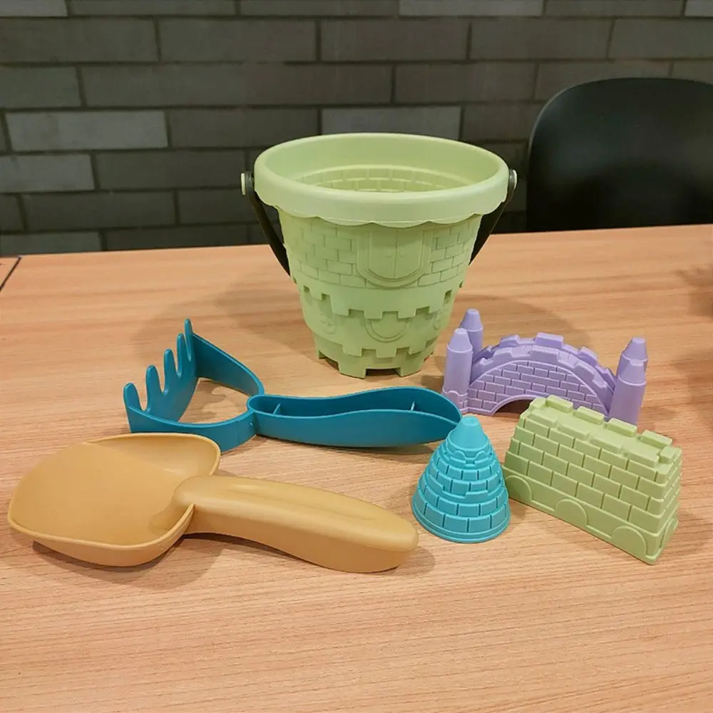 Outdoor Game For Kids 6PCS Sand Toys Set Beach Castle Bucket Shovel Rake Mold Digging Sand Kit Parent-Children Interactive — view 2