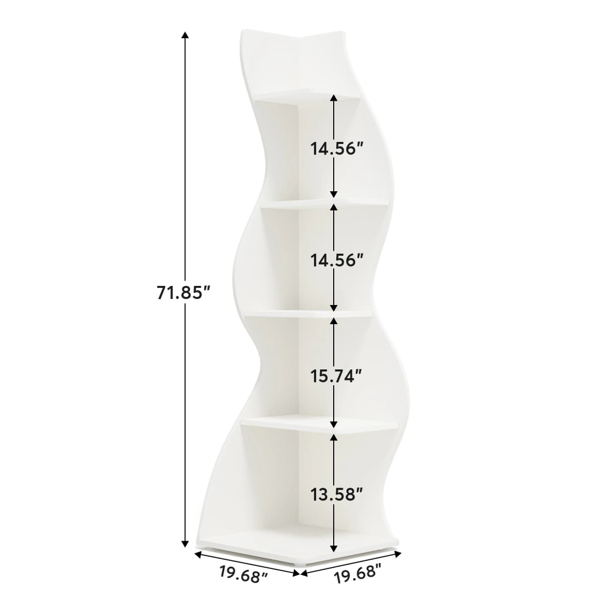 Tribesigns Modern 5-Tier Wall Corner Bookshelf, Stylish Corner Small Bookcase Storage Rack Plant Stand with Unique — view 6