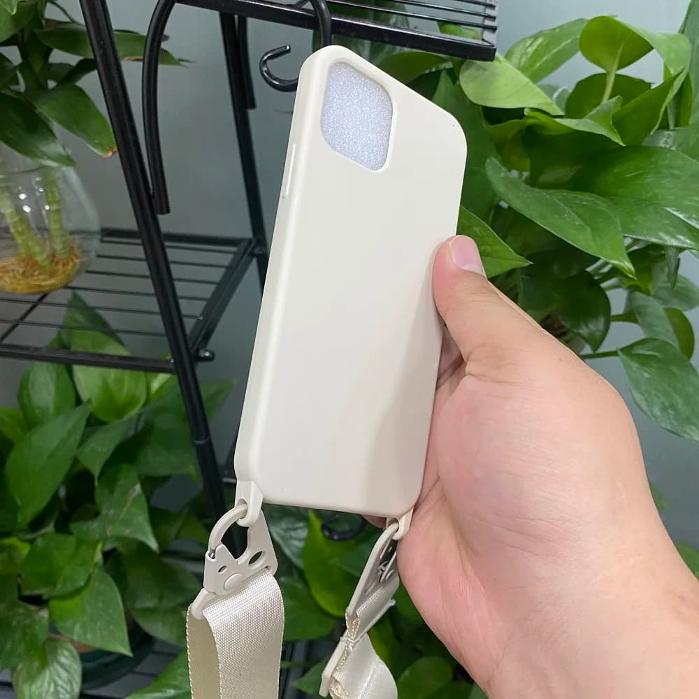 Crossbody Necklace Strap Lanyard Cord Silicone Phone Case for iPhone 13 12 11 15 14 16 Pro Max X XR XS Max 7 8 Plus Cover — view 4