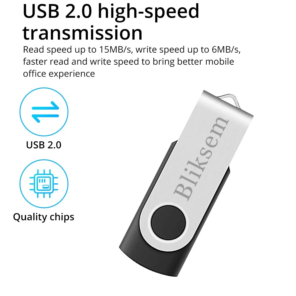 Bliksem Pendrive 64GB Memory Stick for PC Mobile 64GB 2.0 Metal USB Flash Drive USB Drive 64GB USB Stick — view 3