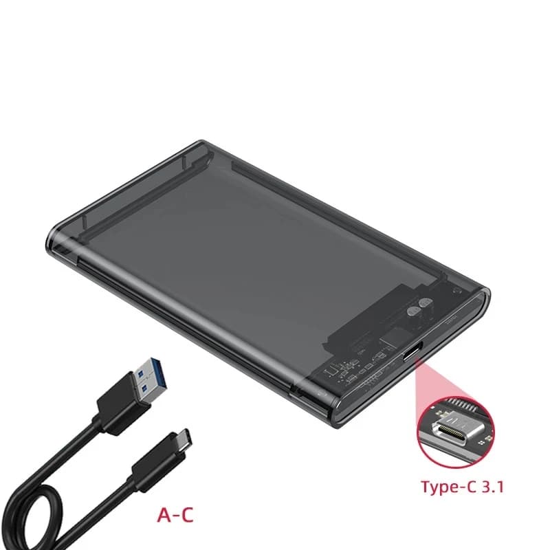 UTHAI TM05 Type-C Transparent Box HDD Enclosure 3.1 Notebook 2.5 Inch SSD Solid State Mechanical Mobile Hard Disk Box USB3.1