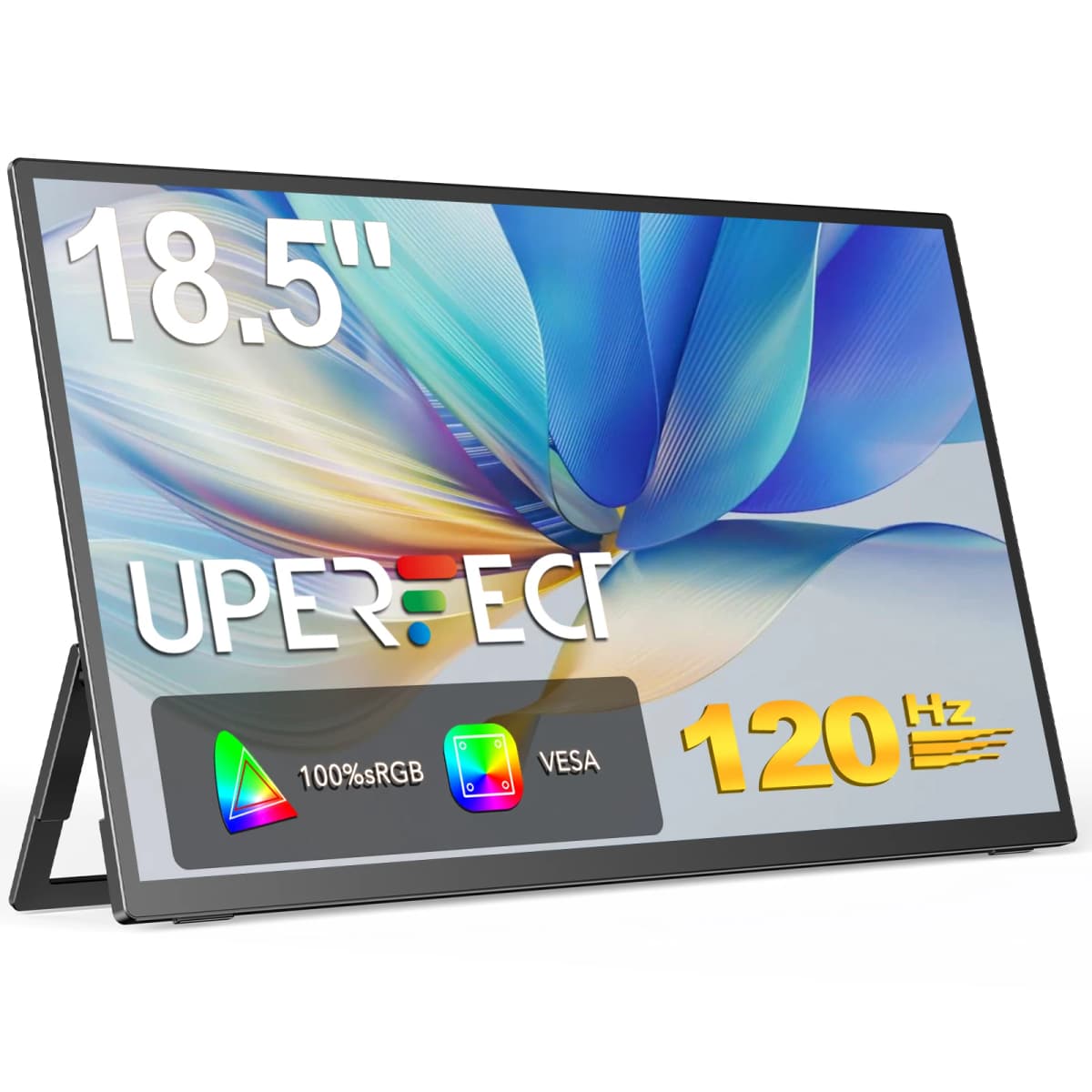 UPERFECT 18.5 Inch Computer Gaming Display Portable Monitor 120HZ IPS Laptop HDMI USB C External Screen With VESA Adjust Stand
