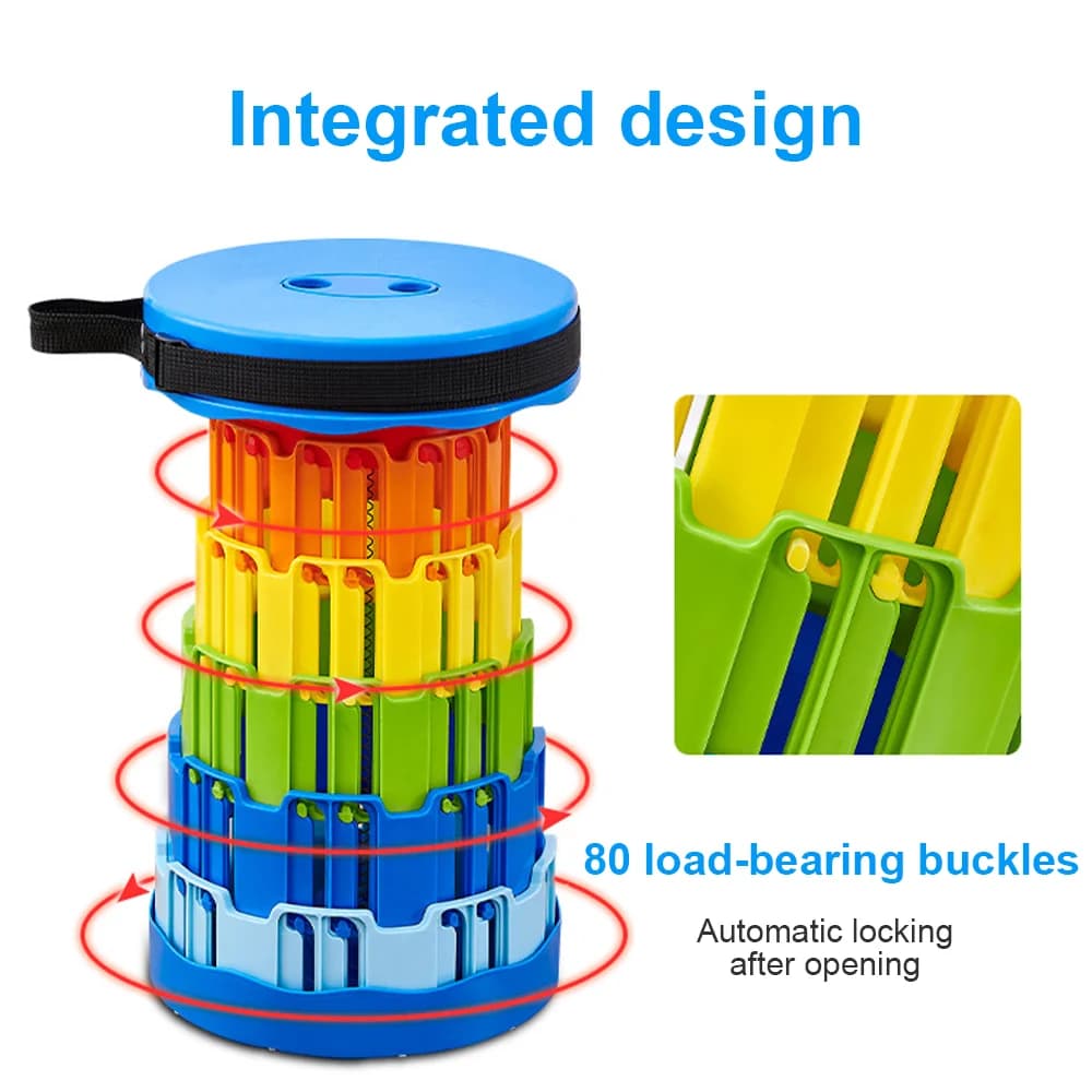 Telescopic Stool, Portable Folding Camping Outdoor Collabsible Stool Lightweight Chair Adjustable Seat — view 5
