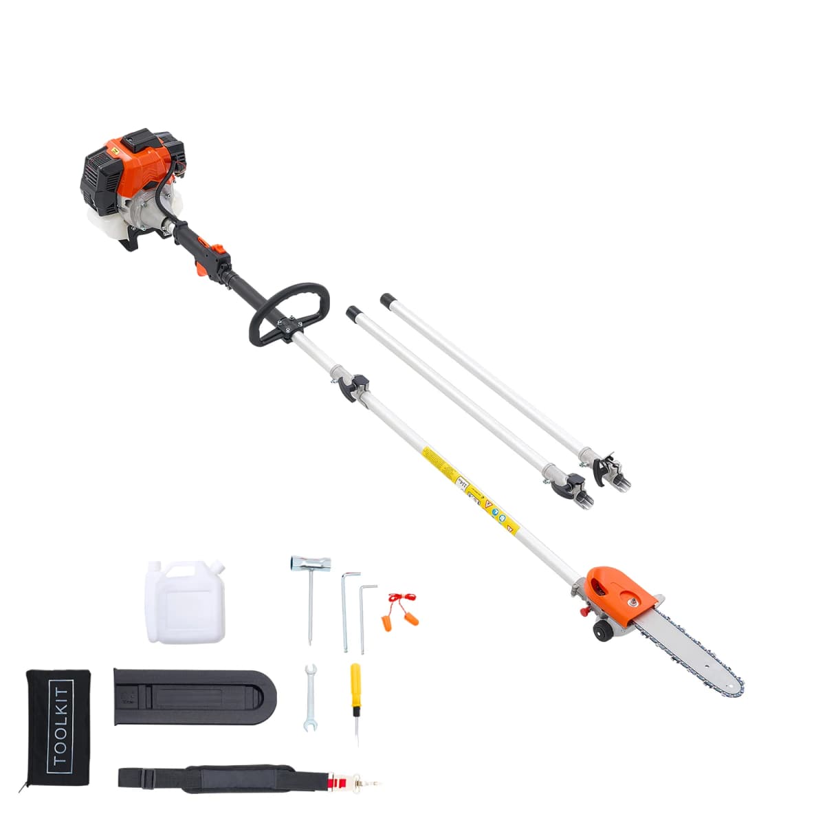 SucceBuy Gas Pole Saw 2Stroke Gas Powered Pole Saws w/Cutting Bar Cordless w/Rotatable Head Extendable for Tree Trimming Pruning