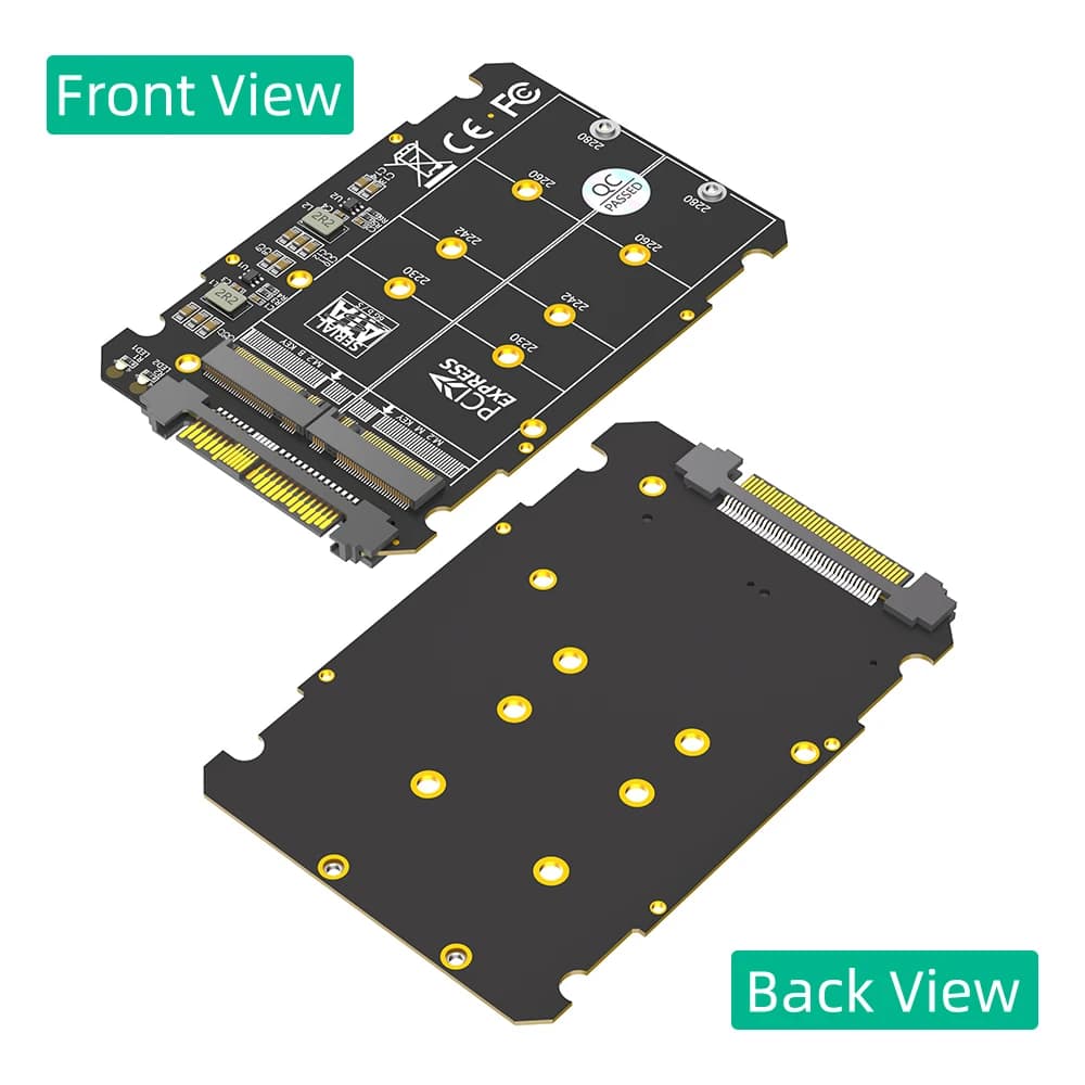 M.2 SSD to U.2 Adapter 2 in 1 M.2 NVMe SATA-Bus NGFF SSD to PCI-e U.2 SFF-8639 PCIe M2 Adapter Converter for Desktop Computers