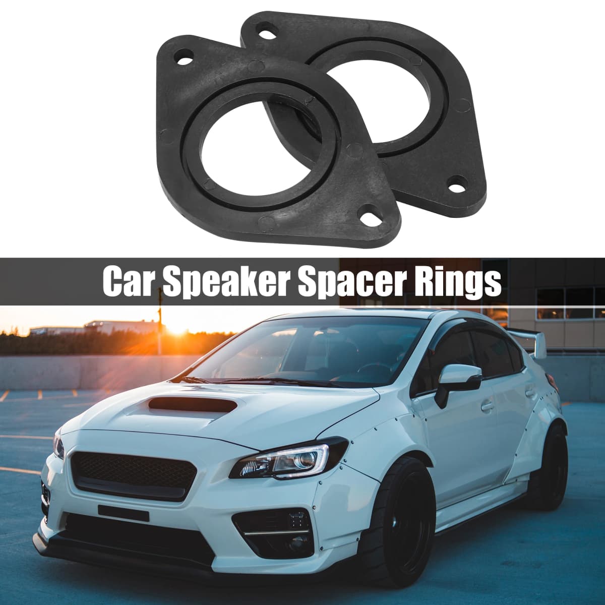 Uxcell 2 Pcs Black Plastic Auto Car Tweeter Speaker Mounting Adapter Bracket Rings for Toyota for Subaru for Lexus — view 3