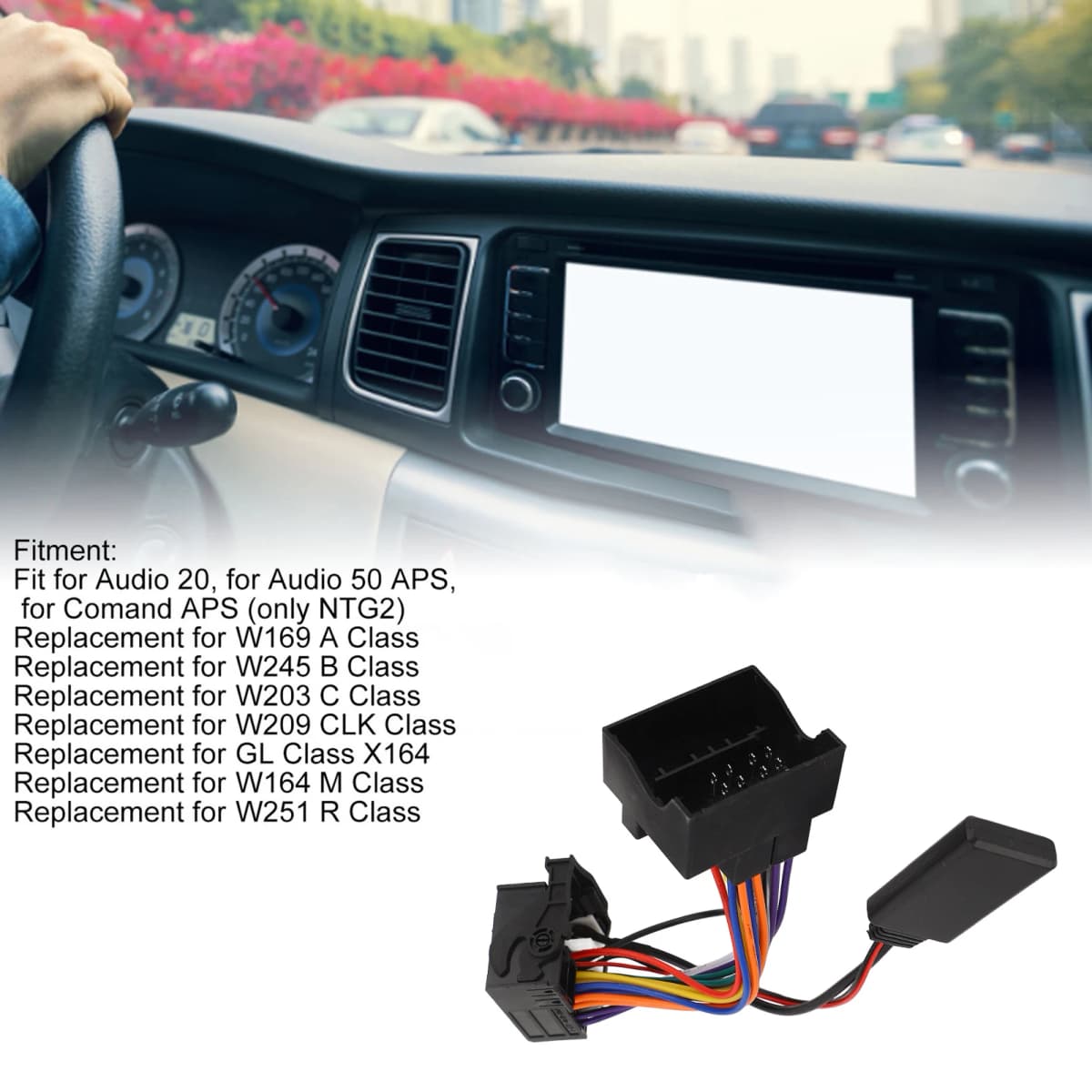 Bluetooth 5.0 Radio Aux Cable 16 Pin for Mercedes W169 W245 W203 W209 W164 Bluetooth AUX Adapter Wireless Bluetooth AUX Cable