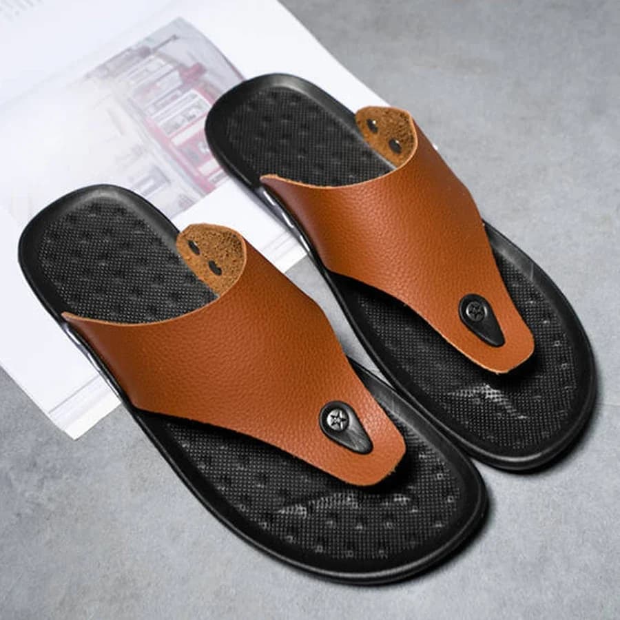 YRZL Men's Summer Flip-Flops Non-Slip Comfortable Beach Sandals for Men Lightweight EVA Slippers for Bathroom Man Shoes