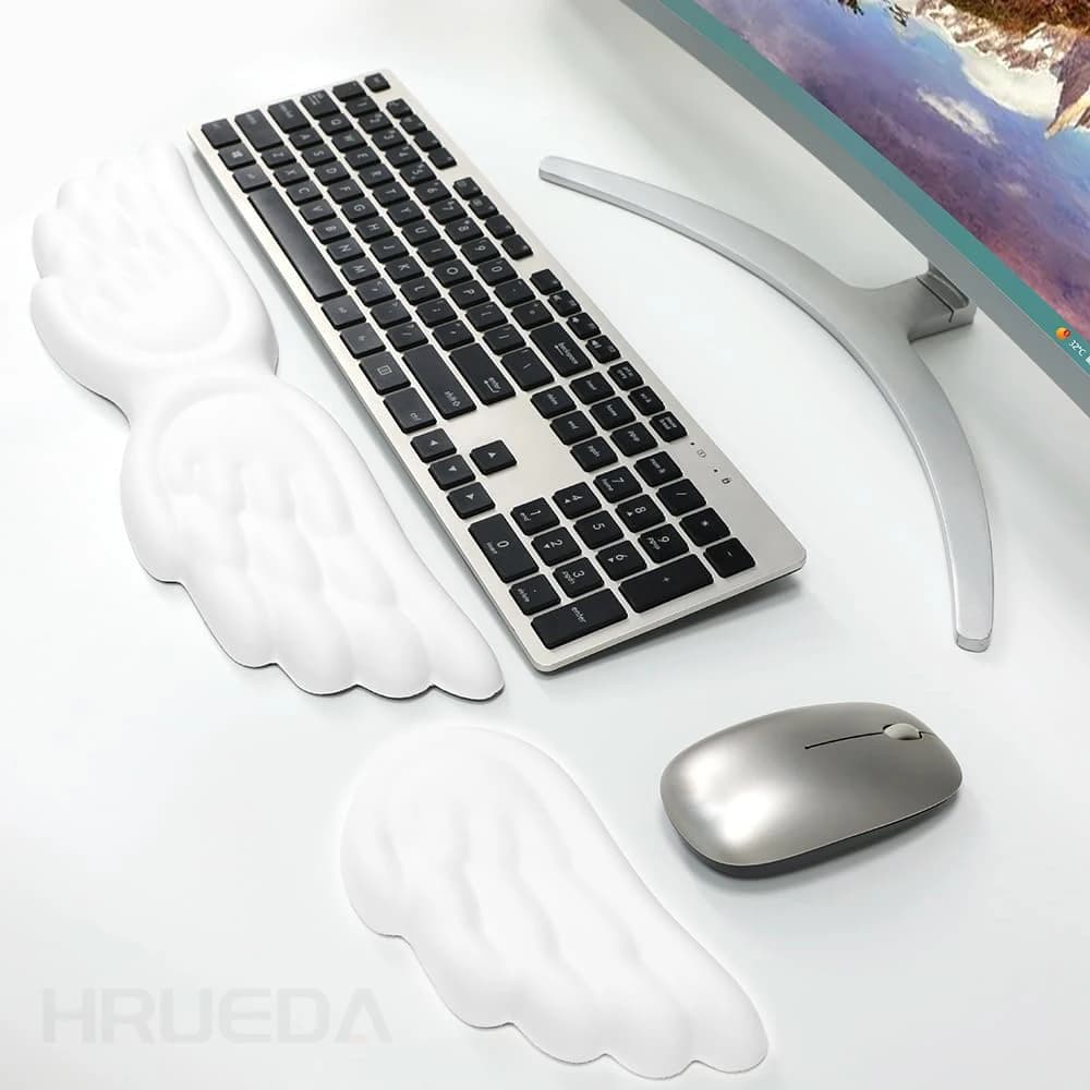 Mechanical Keyboard Mouse Wrist Rest Computer Keyboard Laptop Angel Wing Memory Foam Mouse Cushion Support Pad Wrist Support — view 5