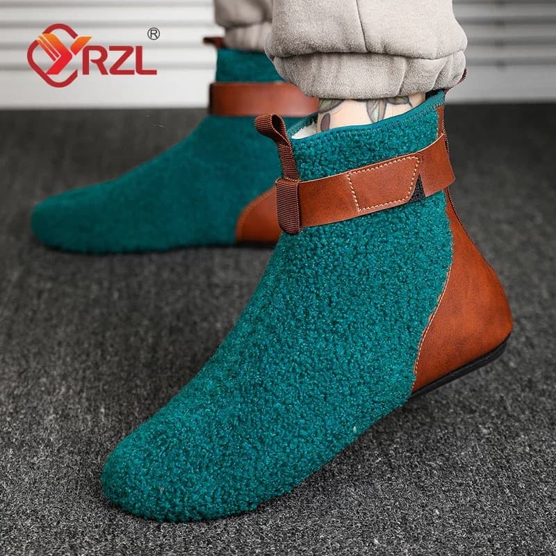 YRZL Men Shoes Winter Male Boots Men's Warm Slipper Flats Soft Non-slip Man Casual Shoes Comfortable Home Indoor Slippers Men — view 2