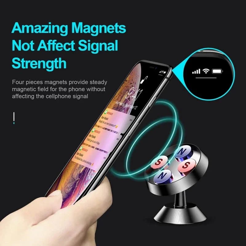 Magnetic Car Phone Holder 360 Degree Rotation Cell Phone Stand Magnet Mount Bracket In Car For iPhone 13 12 Samsung Redmi Xiaomi — view 4
