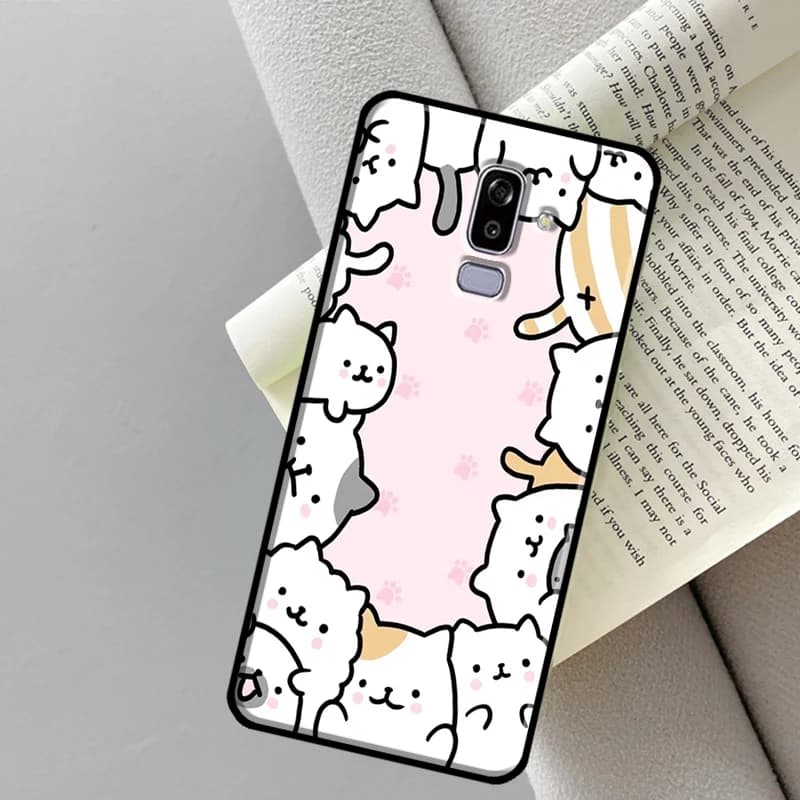 Cute Kawaii Cat Case For Samsung Galaxy J4 J6 Plus A6 A7 A8 A9 J8 2018 A3 A5 J1 2016 J3 J5 J7 2017 Cover — view 3