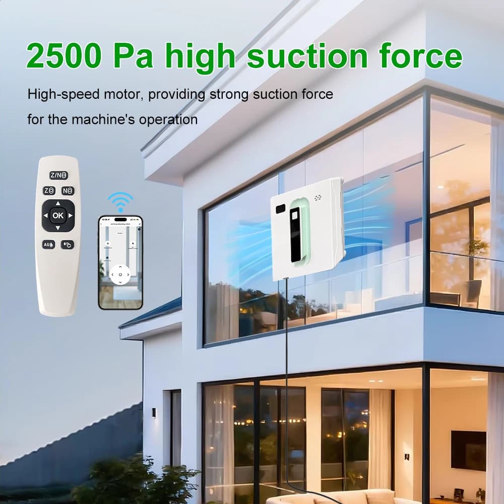 PuRuiKai Robot Electric Automatic Window Cleaning Robotic , With APP/Remote Control,With Voice Broadcast Two-way Automatic Spray — view 3