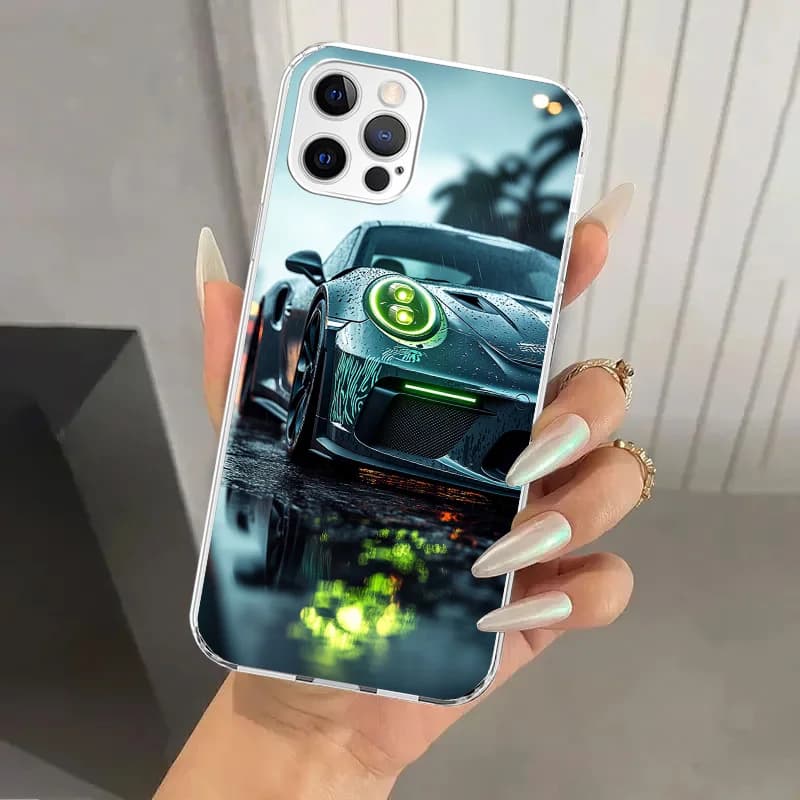 Sports Car 911 Phone Case for Iphone 17 Air 16 15 Plus 14 13 Mini 12 11 Pro Max 16E 7 8 SE 2020 Soft Funda Print Shell — view 5
