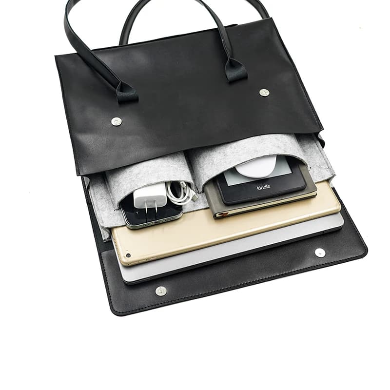 Ladies PU Leather Laptop Bag Handbag 13/14/15.6/16 Inch For Macbook Air Tablet HuaWei MateBook Thinkpad Single Shoulder Bags — view 4