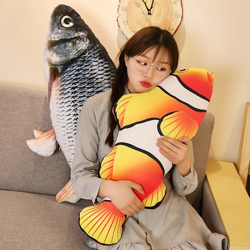 1pc 30-120cm 3D Simulation Gold Fish Plush Toys Stuffed Soft Animal Carp Plush Pillow Creative Sofa Pillow Cushion Gift Kids Toy — view 5