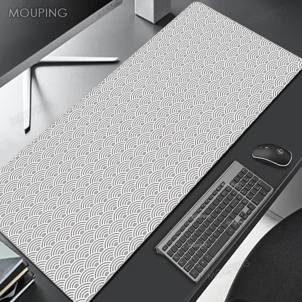 Black Deskmat Carpet Desk Accessories Laptop Gamer Mause Pad White Mouse Pad Large Mousepad 900x400 Office Tables mouse mats — view 3