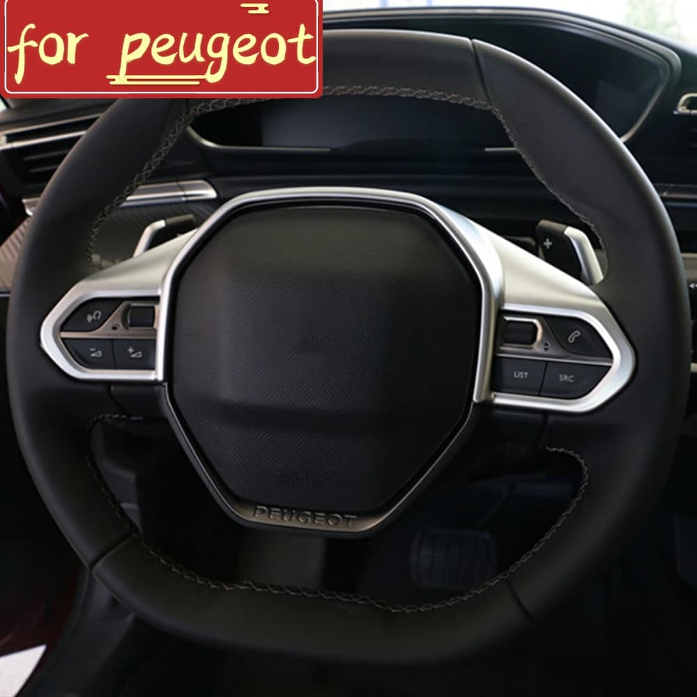 For Peugeot 3008 4008 5008 GT 2017 -2023 3008GT 5008GT Car Steering Wheel Button Panel Trim Cover Accessories