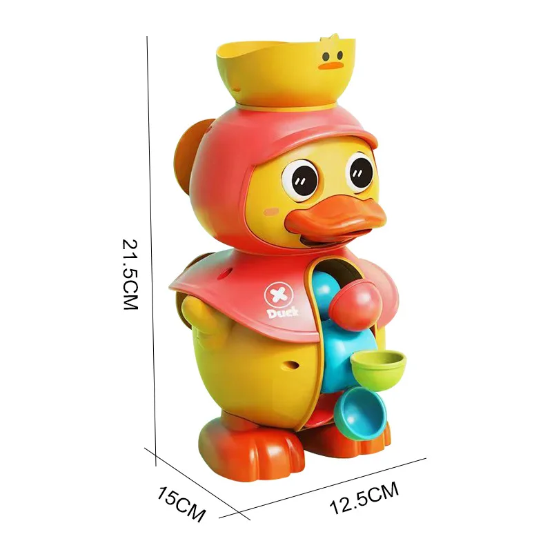 Kids Shower Bath Toys Cute Duck Bathtub Toys for Toddlers 1-4 Years Old with Rotating Water Wheels Bathroom Power Suction Water — view 6