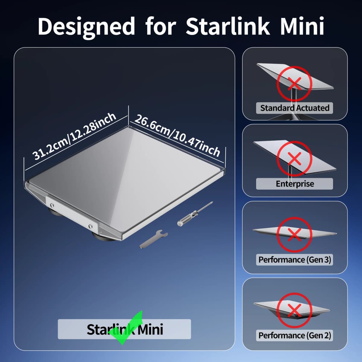 Starlink Mini Magnetic Car Mount with Protective Cover 265 LBS Heavy-Duty Magnet Base Roof Mountwith 3mm PC Shield for RV Truck — view 2