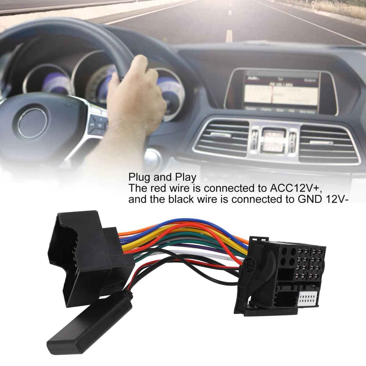 Bluetooth 5.0 Radio Aux Cable 16 Pin for Mercedes W169 W245 W203 W209 W164 Bluetooth AUX Adapter Wireless Bluetooth AUX Cable — view 2