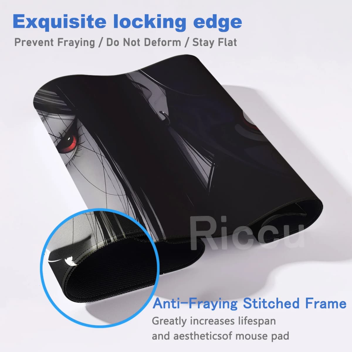 Anime Girls Samurai Oni Mask Mousepad Large Computer Gaming Accessories 400x900mm Gamer Professional Premium Mouse Mat Desk Mats — view 4